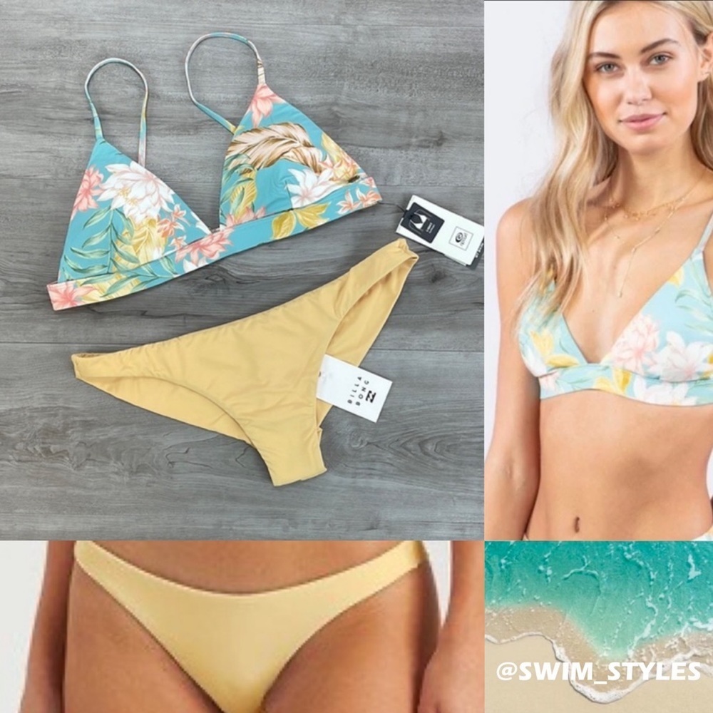 ☀️BILLABONG☀️RIP CURL☀️ LA BONITA FIXED TRI SOL SEARCHER TANGA